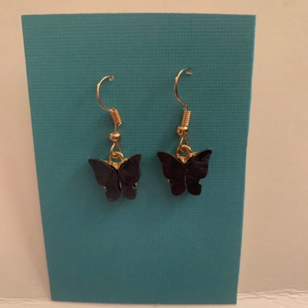 Homemade butterfly earrings